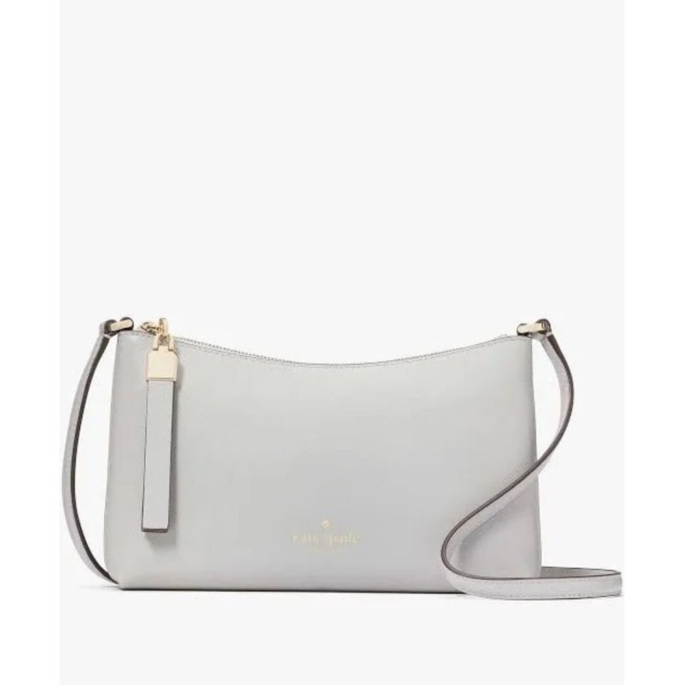 Kate Spade Sadie Crossbody Women Small Platinum Grey NWT Saffiano Leather KE594